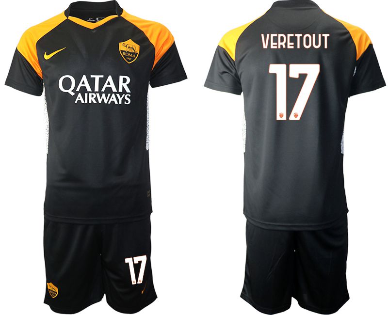 Men 2020-2021 club Rome away #17 black Soccer Jerseys->rome jersey->Soccer Club Jersey